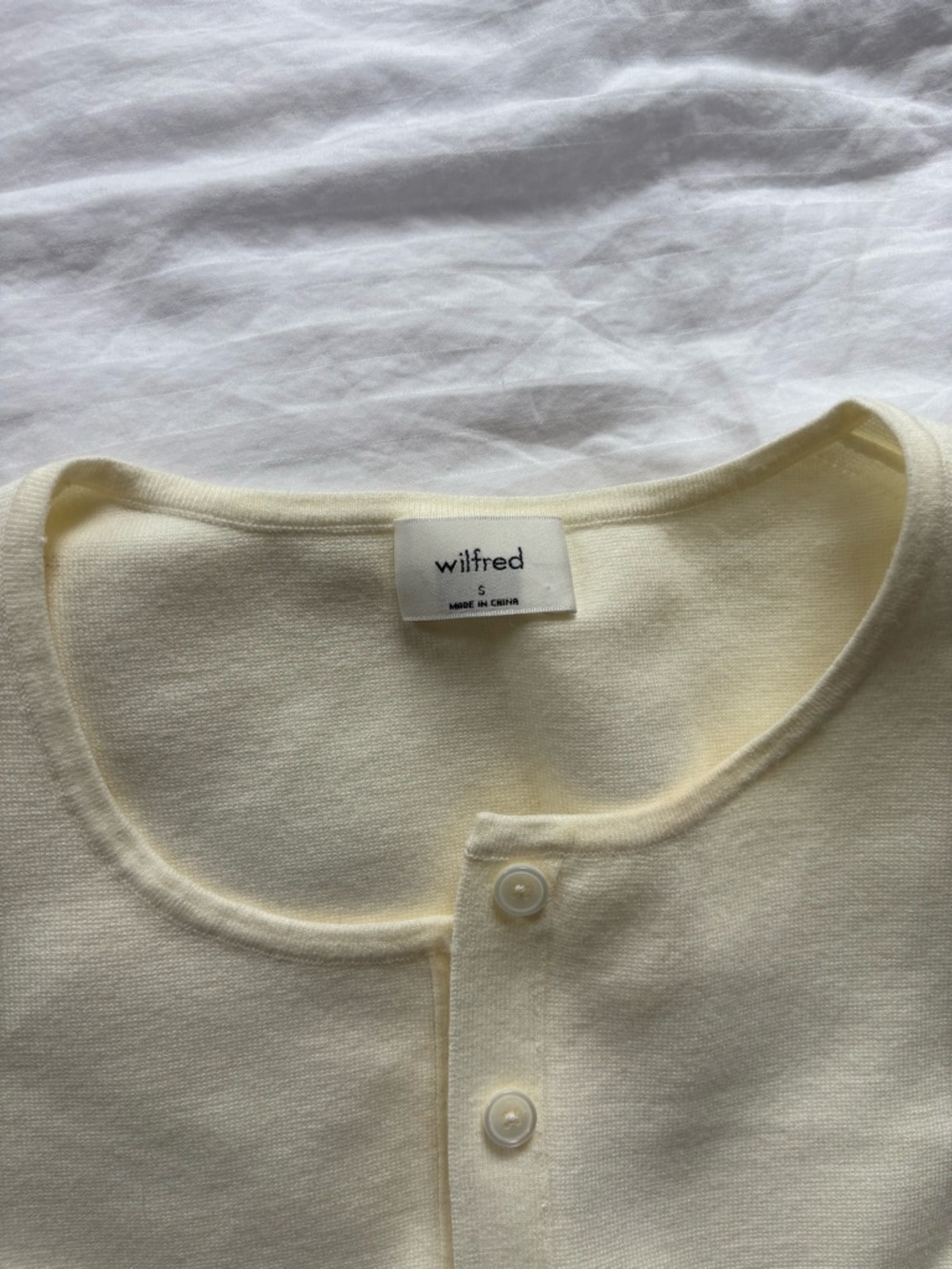 Wilfred Cream Button-Front Knit Shell - Picture 2 of 2